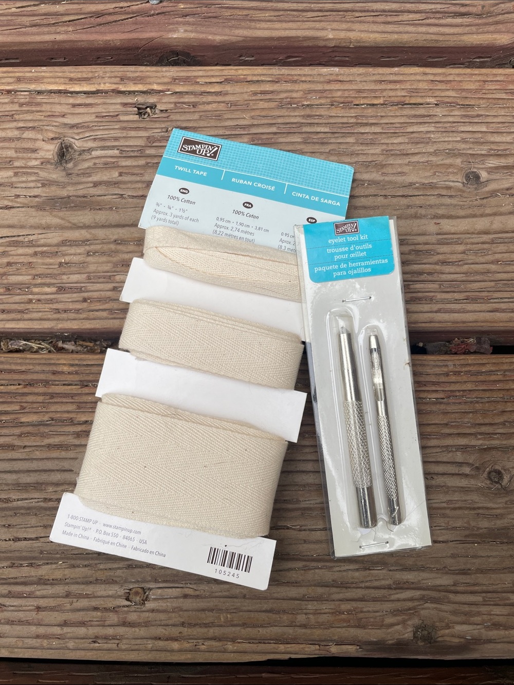 Eyelet Tool & Twill Tape Stampin Up!